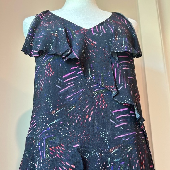 LOVE Richard Chai Tiered Fireworks Cocktail Dress Asymmetrical Size 4 (tag 6) - Picture 11 of 12